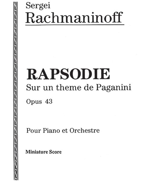 ALFRED PUBLISHING RACHMANINOV SERGEI - RHAPSODIE OP43 - SCORE