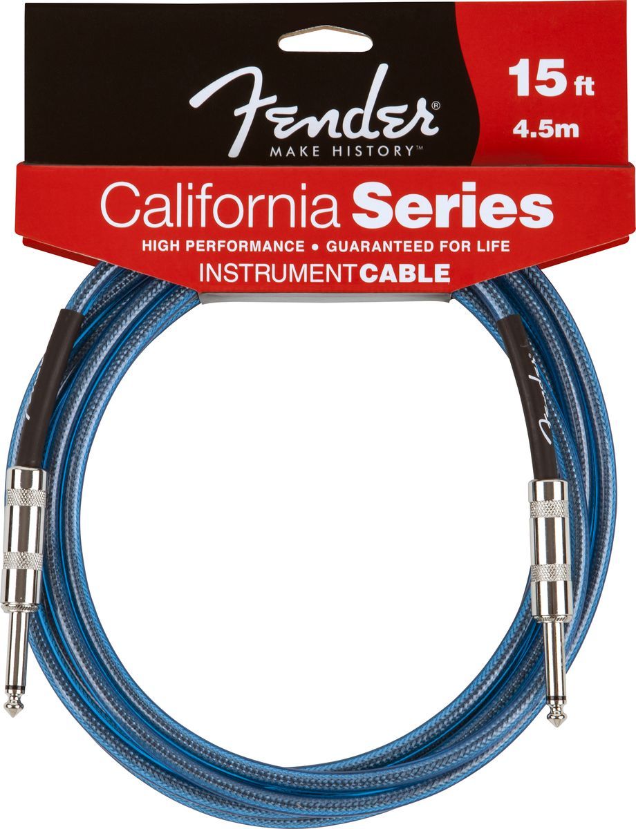 Fender California Serie Cable Pour Instrument 4m50 Bleu Câbles