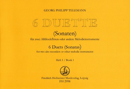 HOFMEISTER TELEMANN G. PH. - 6 DUETTE (SONATEN 1-3) - FLUTES A BEC