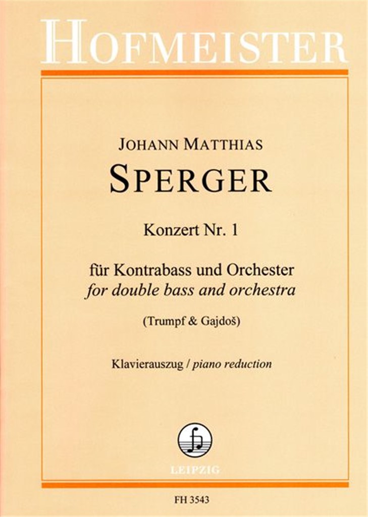 HOFMEISTER Sperger Johannes - Concerto N°1 - Contrebasse & Piano