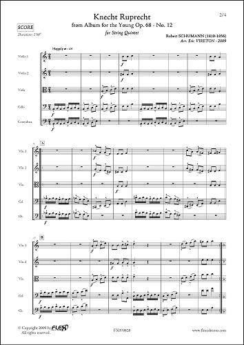Partitions Schumann R Le Bonhomme Noel Quintette A Cordes Quintette A Cordes 2 Violons Alto Violoncelle Basse