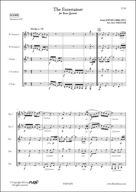  Joplin S. - The Entertainer - Quintette De Cuivres