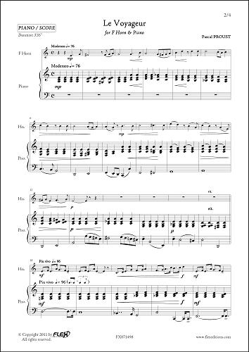 FLEX EDITIONS PROUST P. - LE VOYAGEUR - COR & PIANO