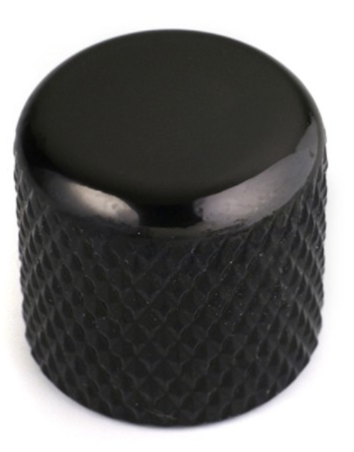 FRED S GUITAR PARTS DOME KNOB BLACK 6.35MM (FOR SOLID SHAFTS) (2)