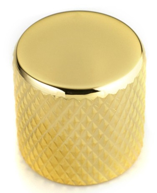 FRED S GUITAR PARTS FLAT TOP KNOB POUR P.BASS ET TELE GOLD 6.35 MM (FOR SOLID SHAFTS) (2)