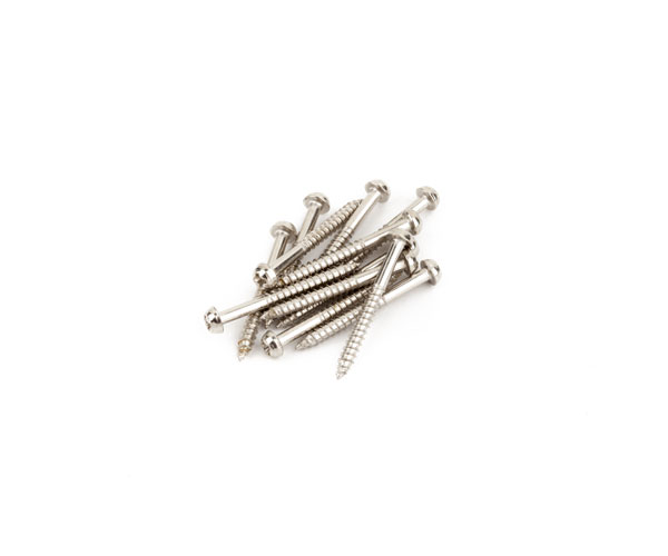 FENDER PURE VINTAGE JAZZMASTER/TELECASTER PICKUP MOUNTING SCREWS, NICKEL (12)