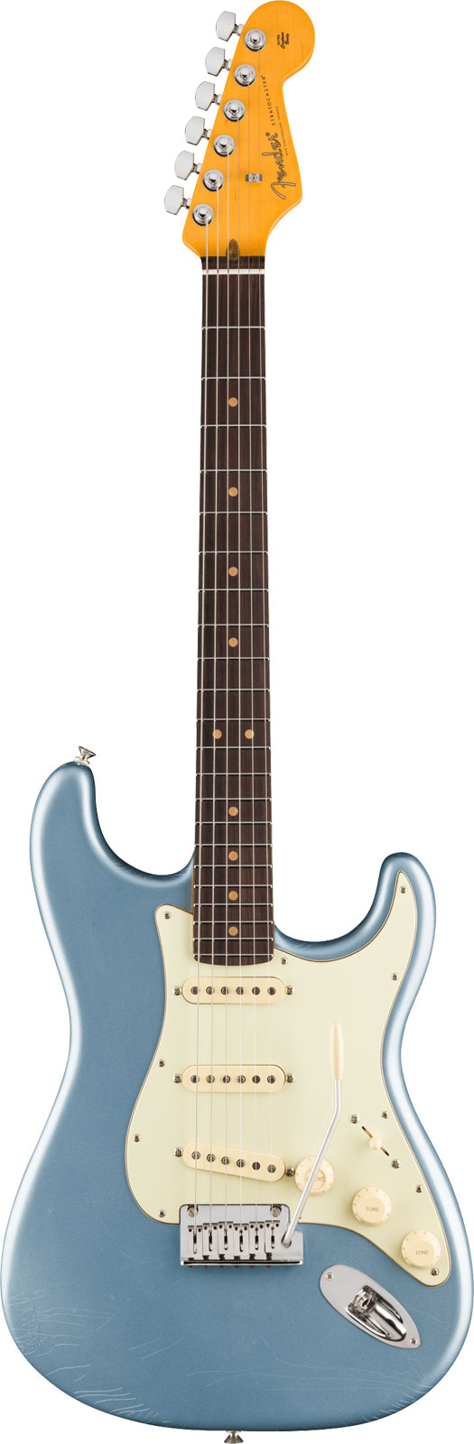 FENDER Stratocaster '60s American Ultra Luxe Vintage SSS RW Ice Blue Metallic