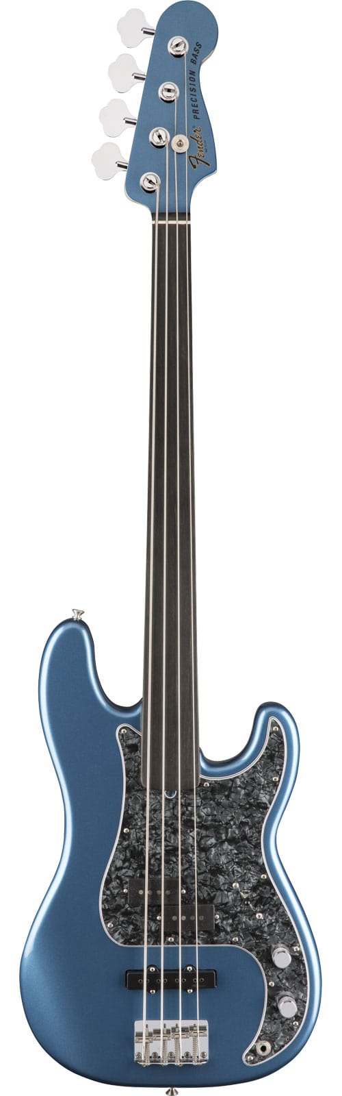 FENDER TONY FRANKLIN FRETLESS PRECISION BASS EBO, LAKE PLACID BLUE