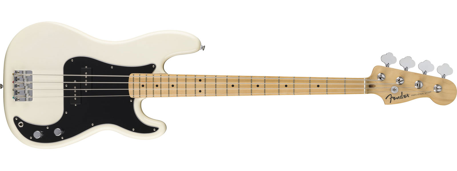 FENDER Standard Precision Bass MN Black Pickguard Olympic White