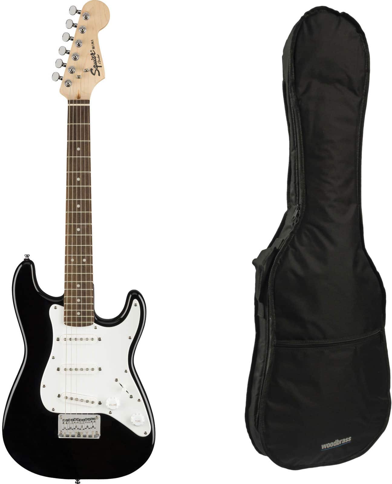 SQUIER PACK MINI STRATOCASTER LRL BLACK + HOUSSE