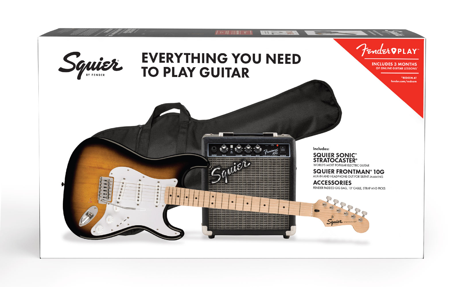 SQUIER Stratocaster Sonic Pack Mn 2-Color Sunburst
