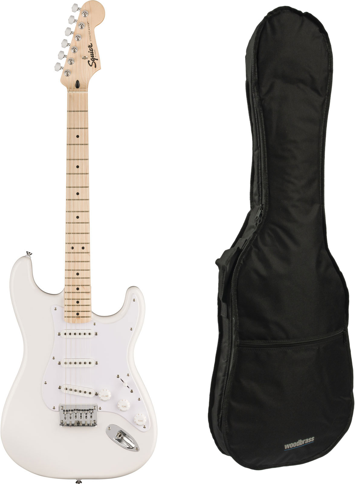 SQUIER Pack Sonic Stratocaster Ht Mn Arctic White + Gigbag