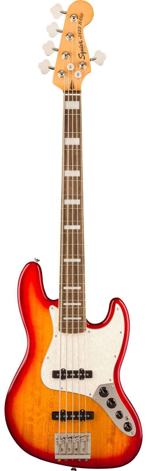 SQUIER Classic Vibe Active '70s Jazz Bass V LRL White PLPG Sienna Sunburst