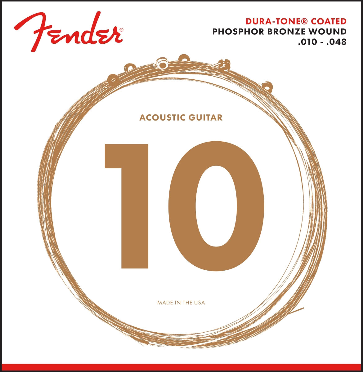 FENDER Dura-Tone Coated Phosphor Bronze Wound 10-48