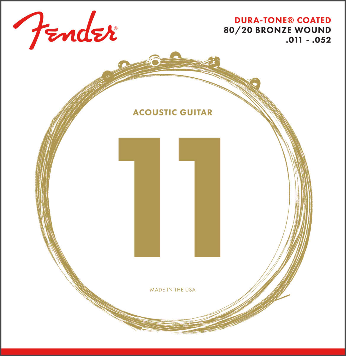FENDER Dura-tone Coated 80/20 Bronze Wound 11-52