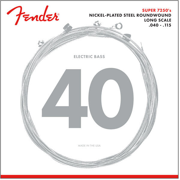 FENDER SUPER 7250 Nickel-PLATED ROUNDWOUND LONG SCALE 5C 40-115