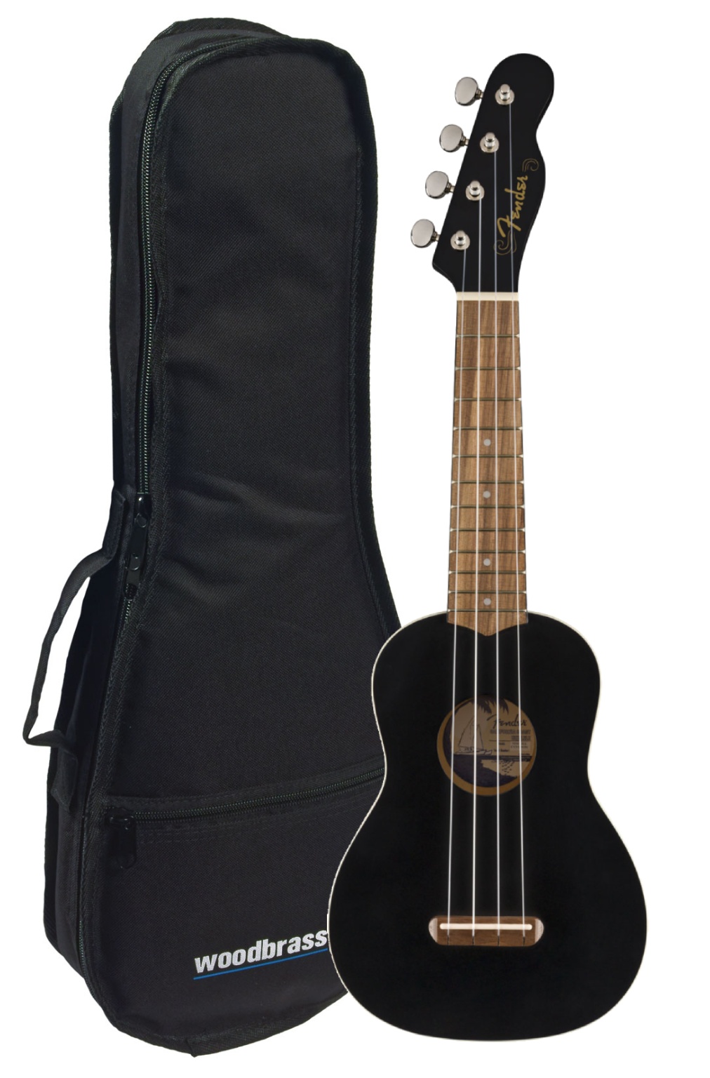 FENDER Venice Uke Soprano Wn Black + Housse