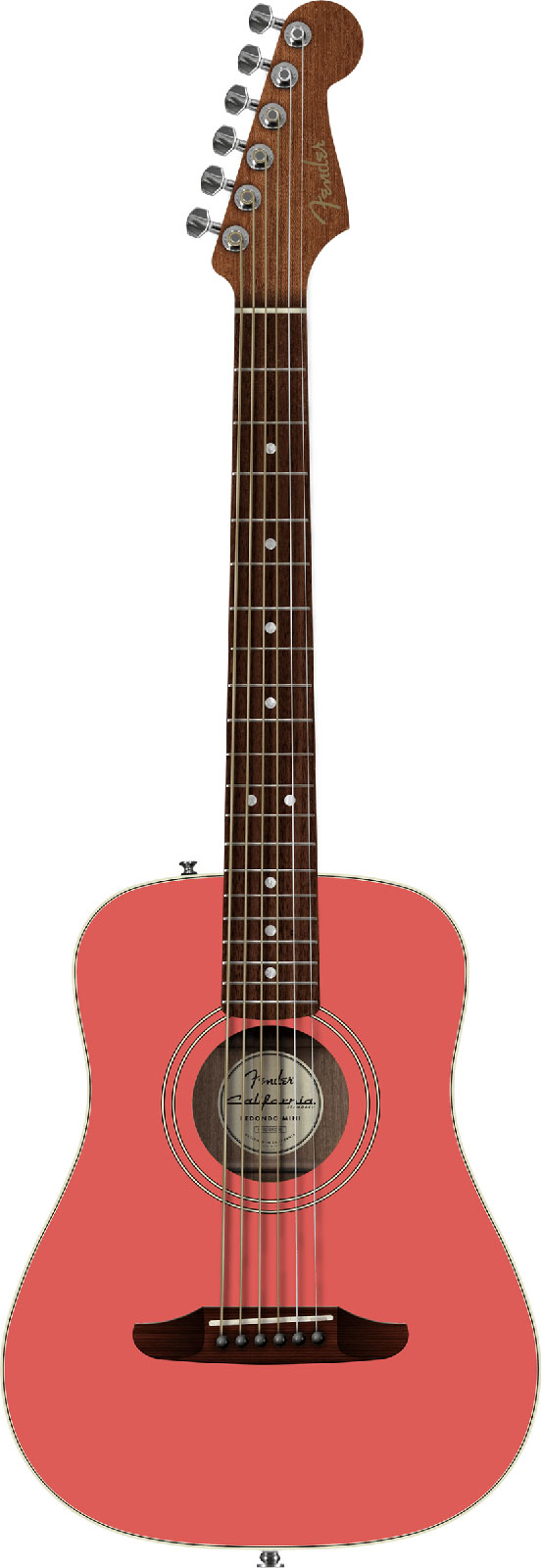 FENDER California Standard Redondo Mini with Bag Spruce Top Fiesta Red