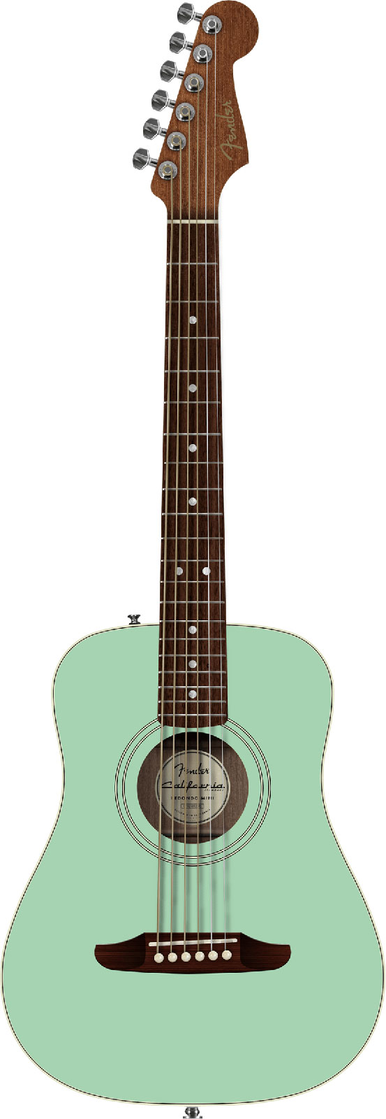 FENDER California Standard Redondo Mini with Bag Spruce Top Surf Green