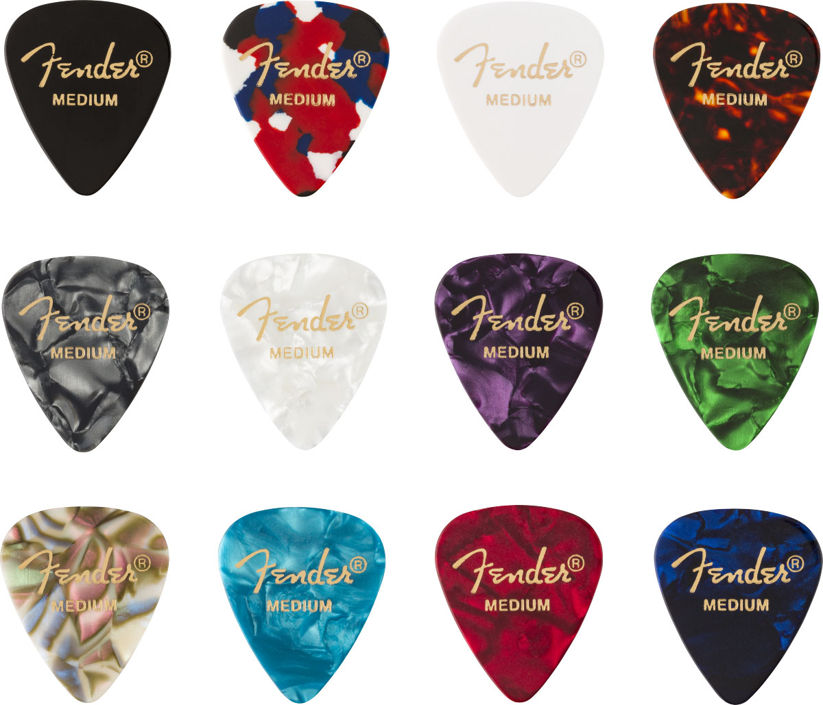 FENDER 351 Shape, Celluloid Medley, Medium (12)
