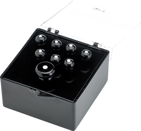 FENDER Bridge Pin Set, Black With White Dot (7)