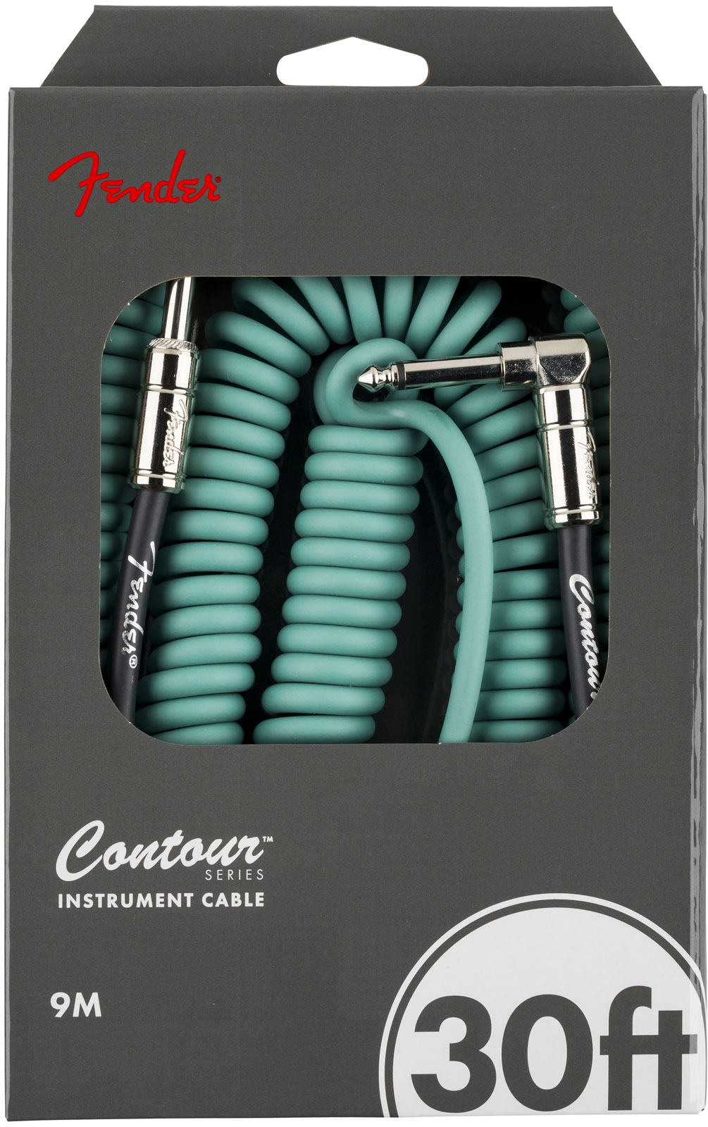 FENDER Contour 30' Coiled Cable, Sherwood Green