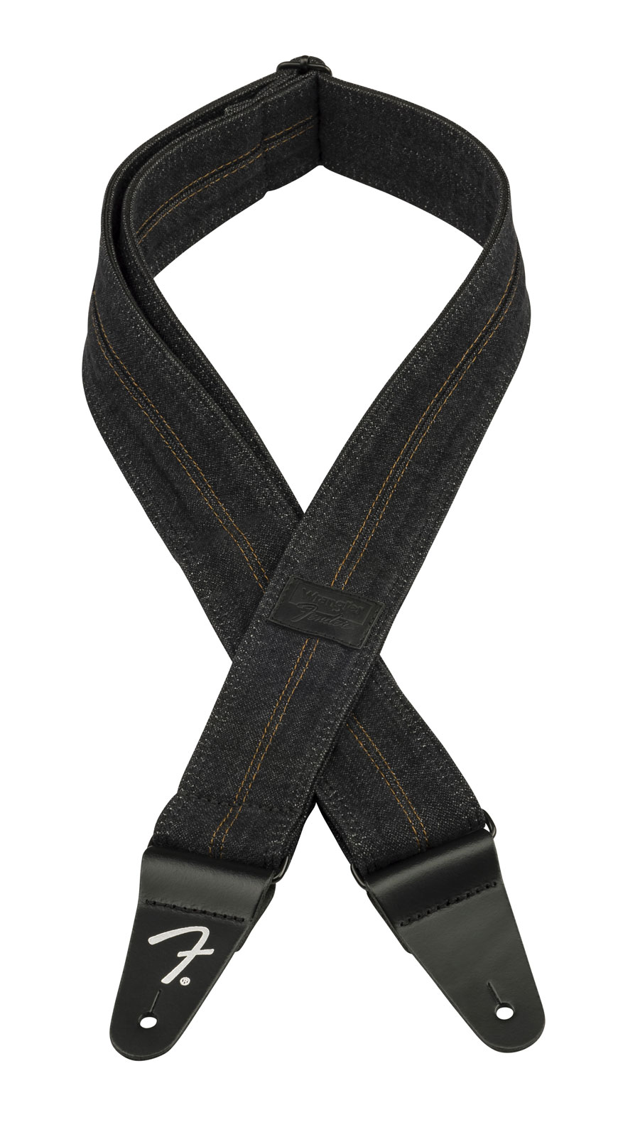 FENDER X WRANGLER DENIM STRAP WASHED BLACK STITCH