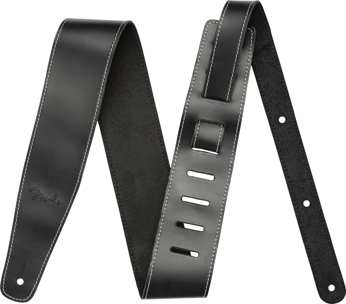 FENDER BROKEN-IN LEATHER STRAP, BLACK 2.5