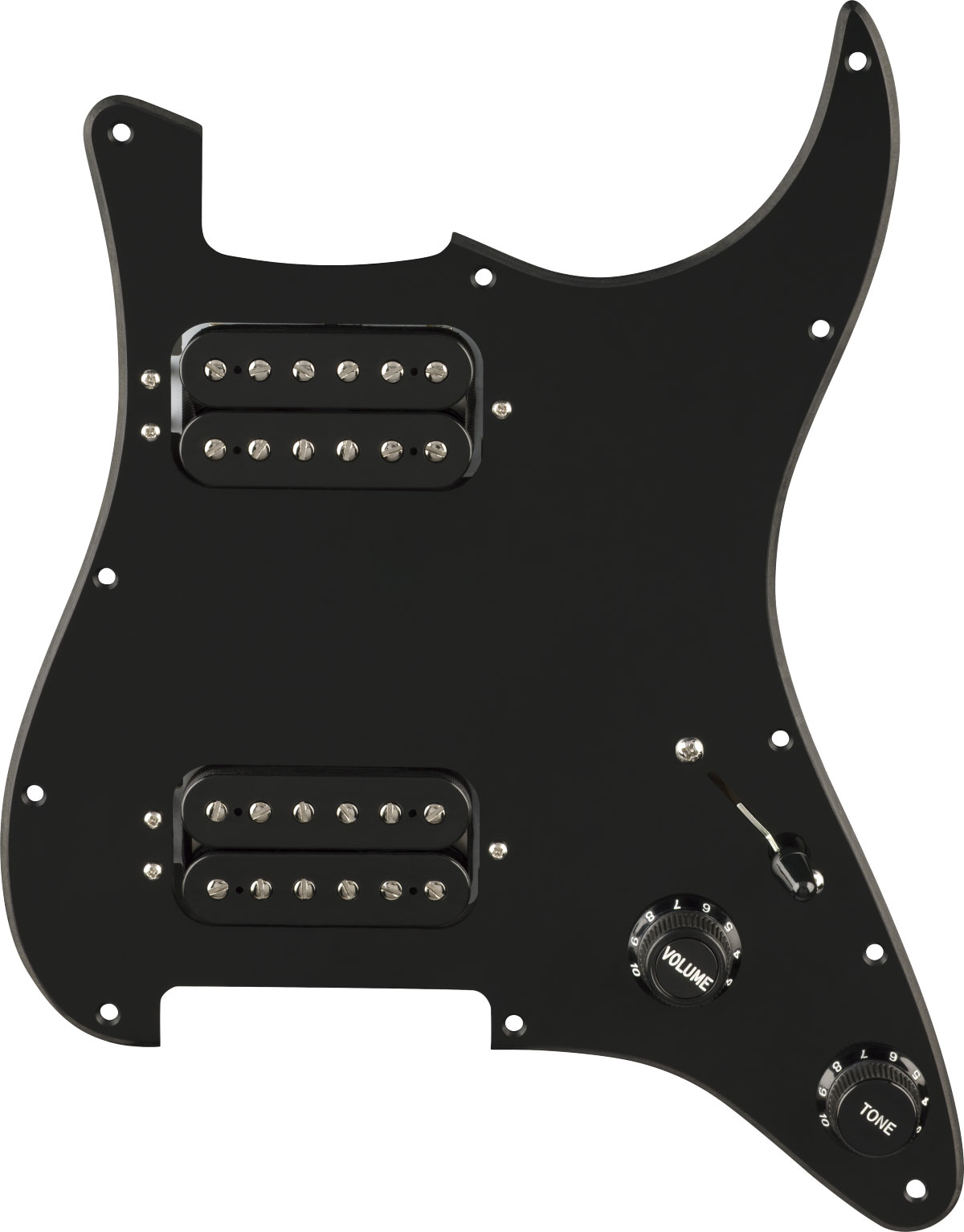 FENDER Pre-Wired Strat Pickguard Quadra Tap HH Black 11 Hole PG