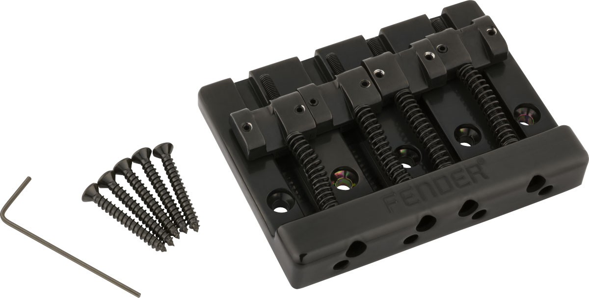 FENDER Fender HiMass 4-String Bass Bridge Assembly With Zinc Saddles Black