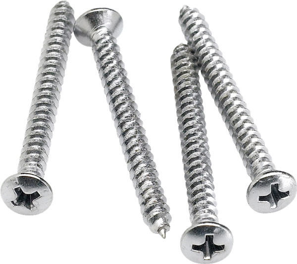 FENDER NECK MOUNTING SCREWS (4) (CHROME)