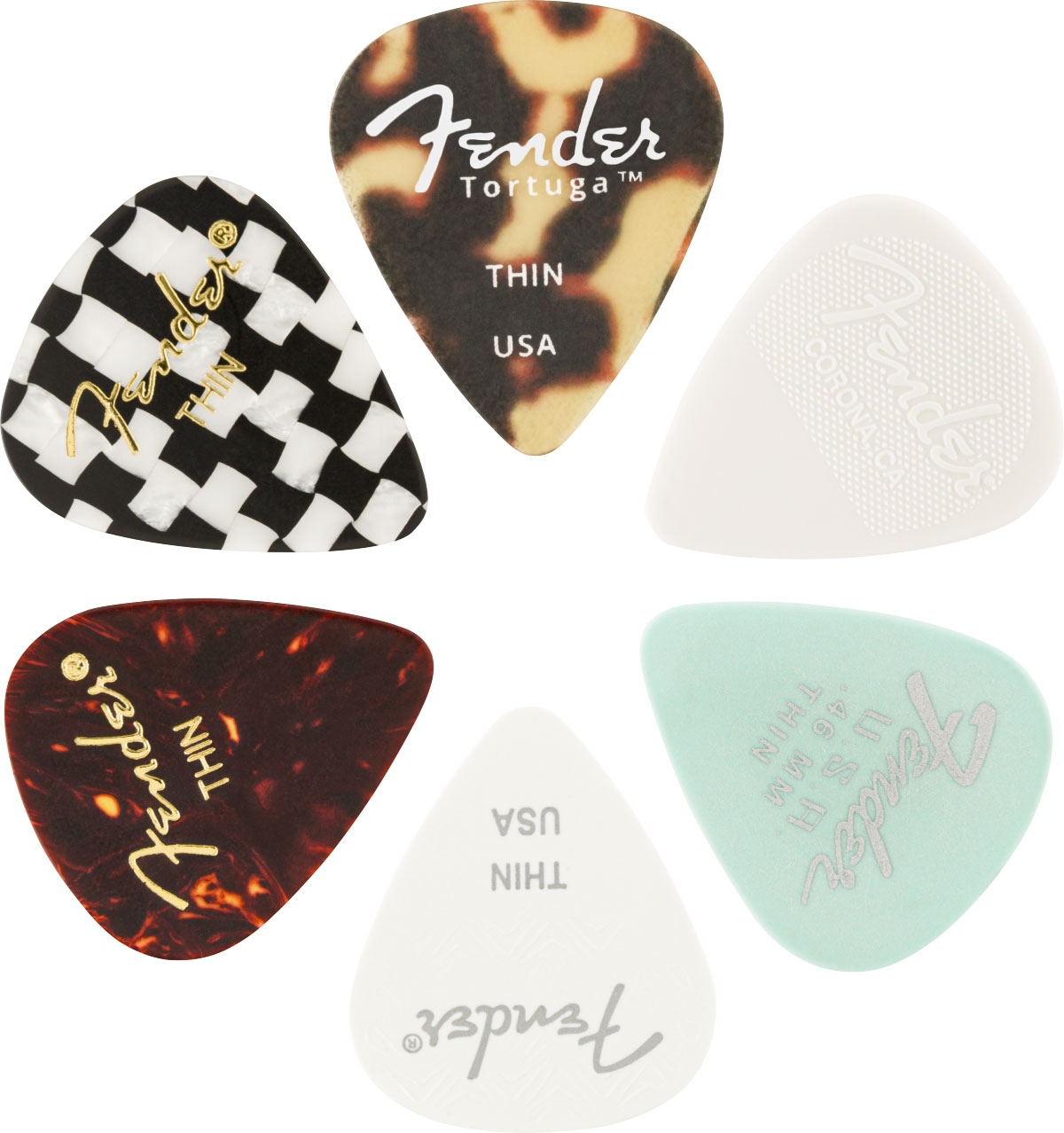 FENDER 351 SHAPE, MATERIAL MEDLEY, THIN, (6)