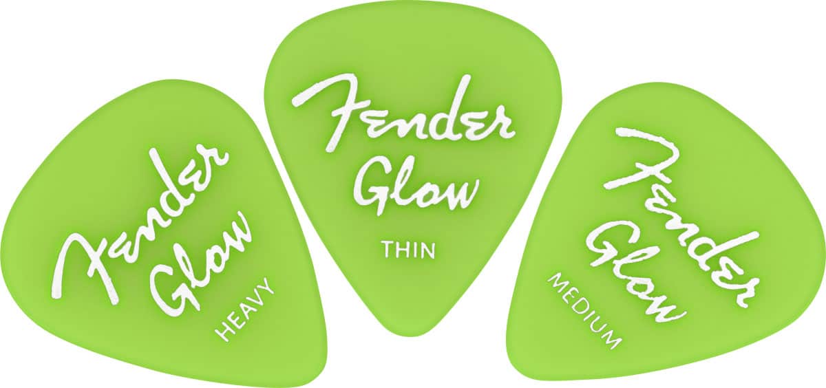 FENDER GLOW IN THE DARK 351 PICKS, 12-PACK