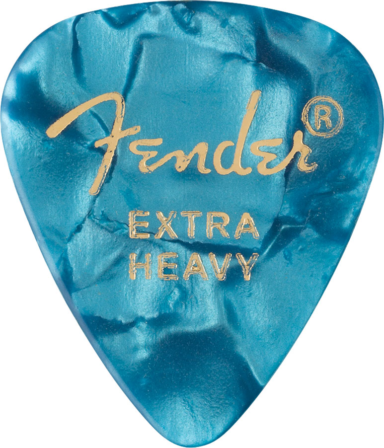 FENDER 351 Shape Premium Picks, Extra Heavy, Ocean Turquoise, 12 Pack