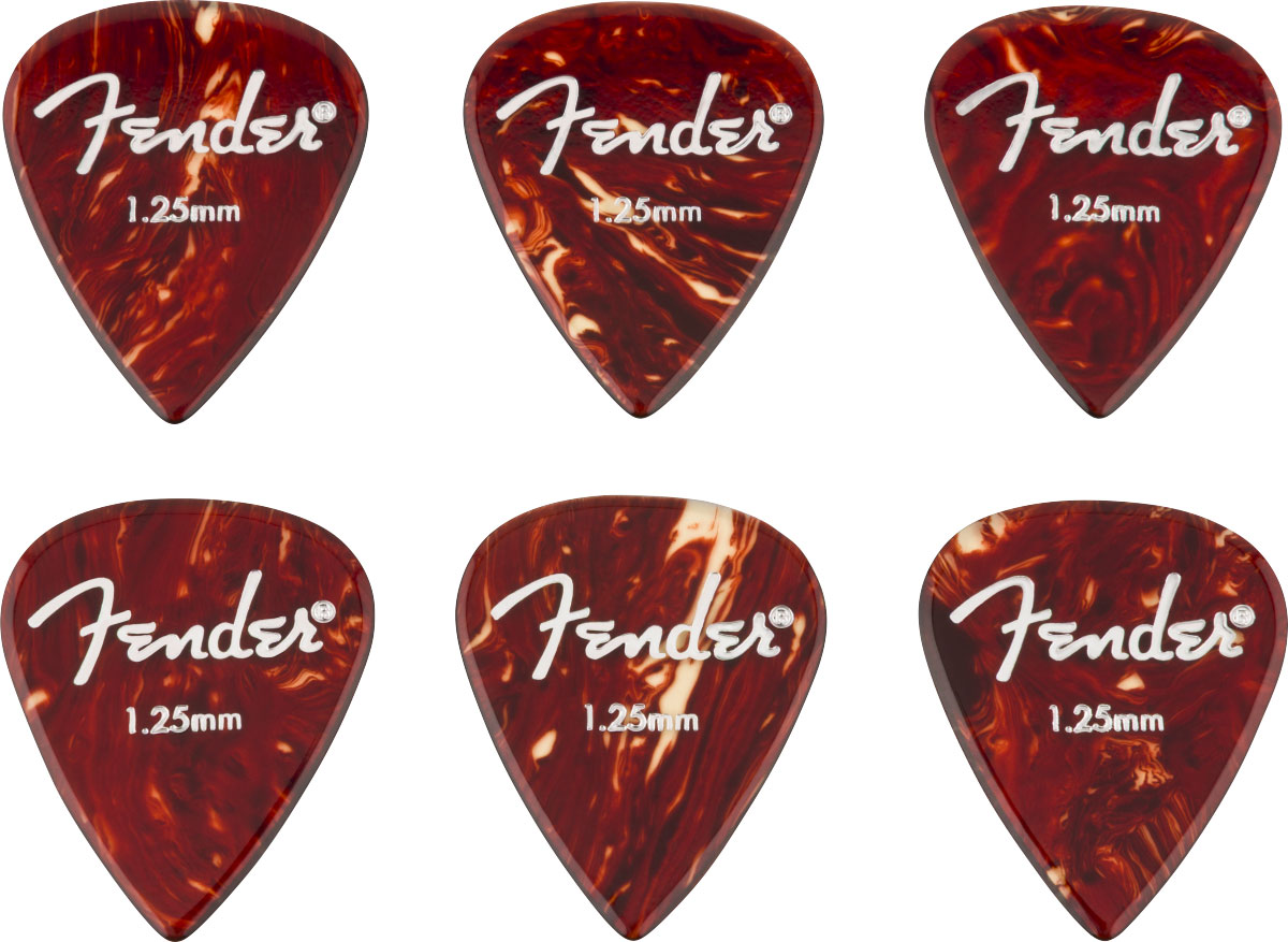 FENDER Aero Acrylic Picks 6-count 1.25mm