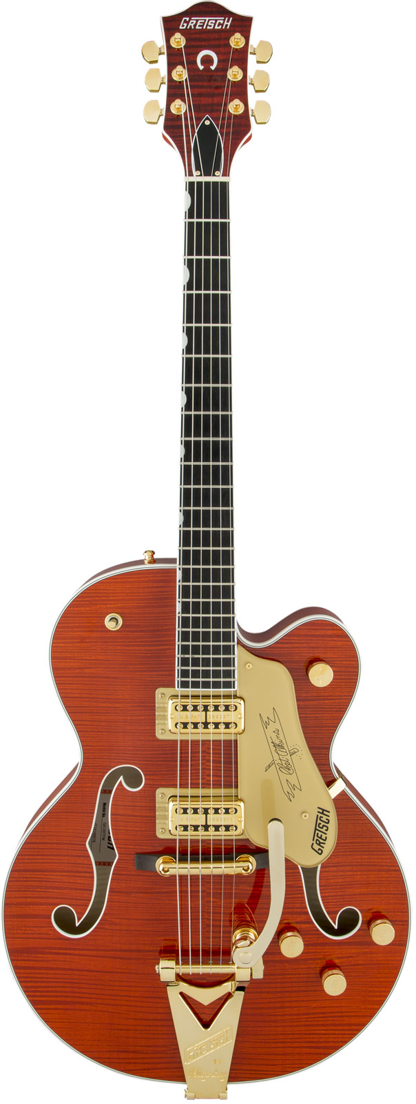 Gretsch G6120tfm Pro Player Nashville Flame Bigsby Orange + Etui