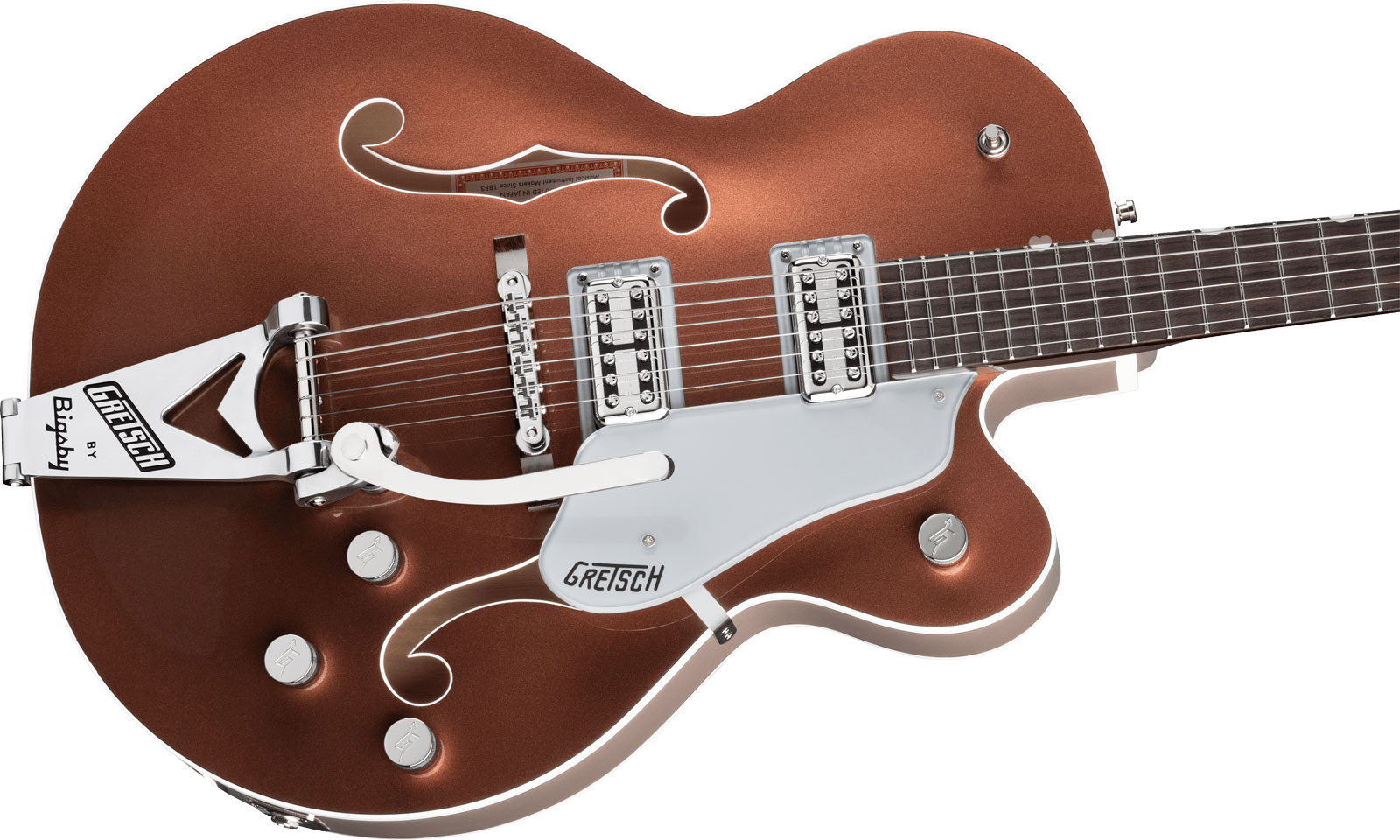 G6118T PLAYERS EDITION ANNIVERSARY HOLLOW BODY WITH STRING-THRU BIGSBY RW, TWO-TONE COPPER METALLIC/