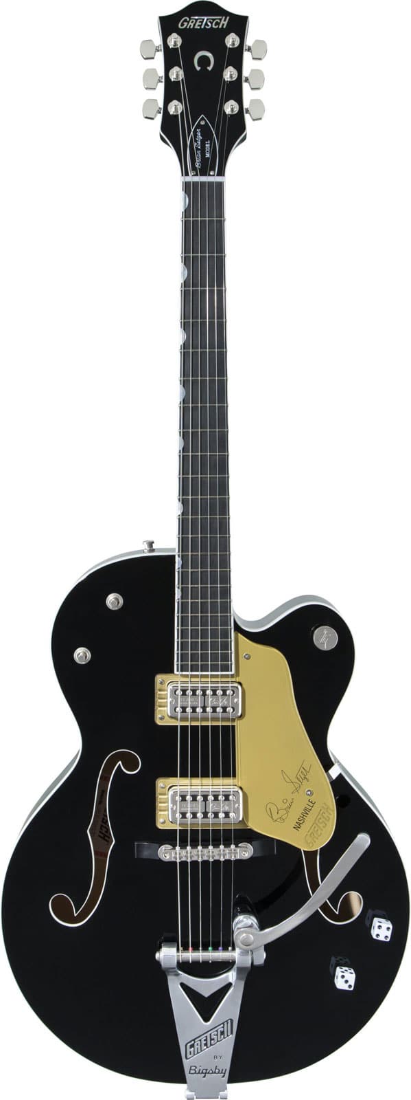 GRETSCH GUITARS G6120T-BSNSH BRIAN SETZER SIGNATURE NASHVILLE HOLLOW BODY WITH BIGSBY EBO, BLACK LACQUER