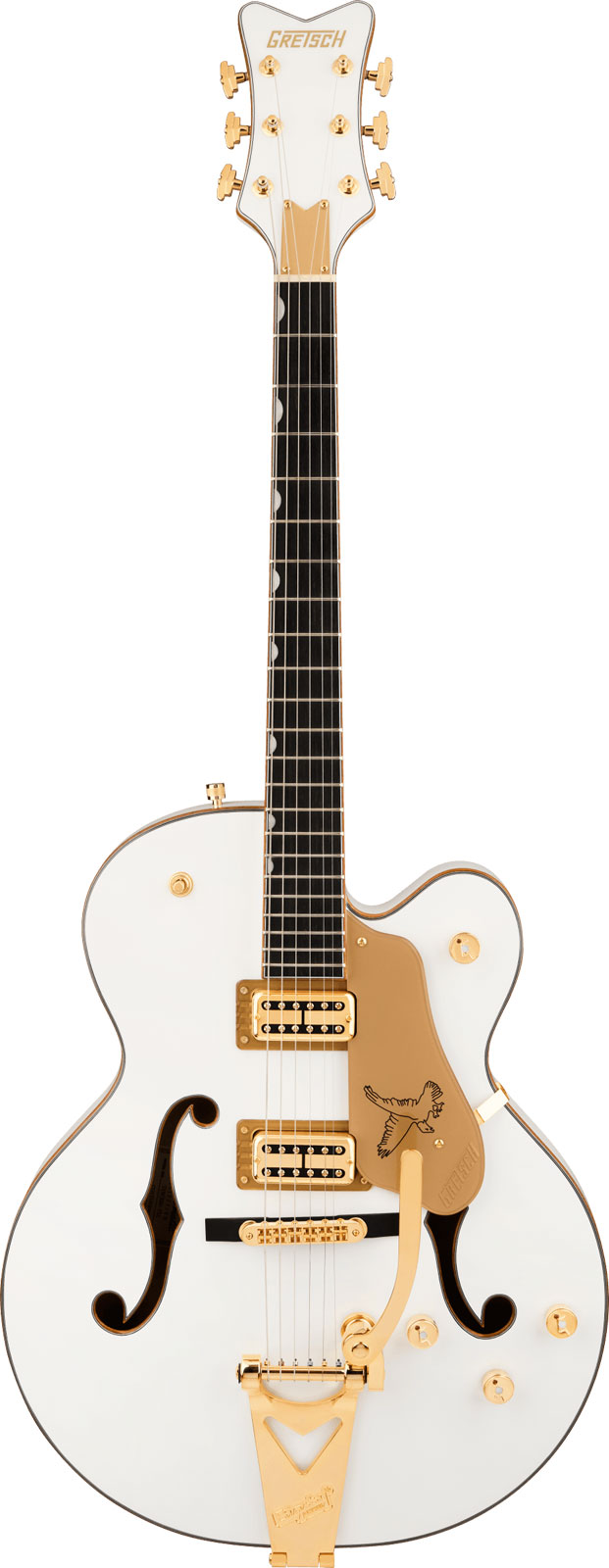 GRETSCH GUITARS Synchromatic Falcon Hollow Body Single-Cut with Bigsby EBO Snowcrest White