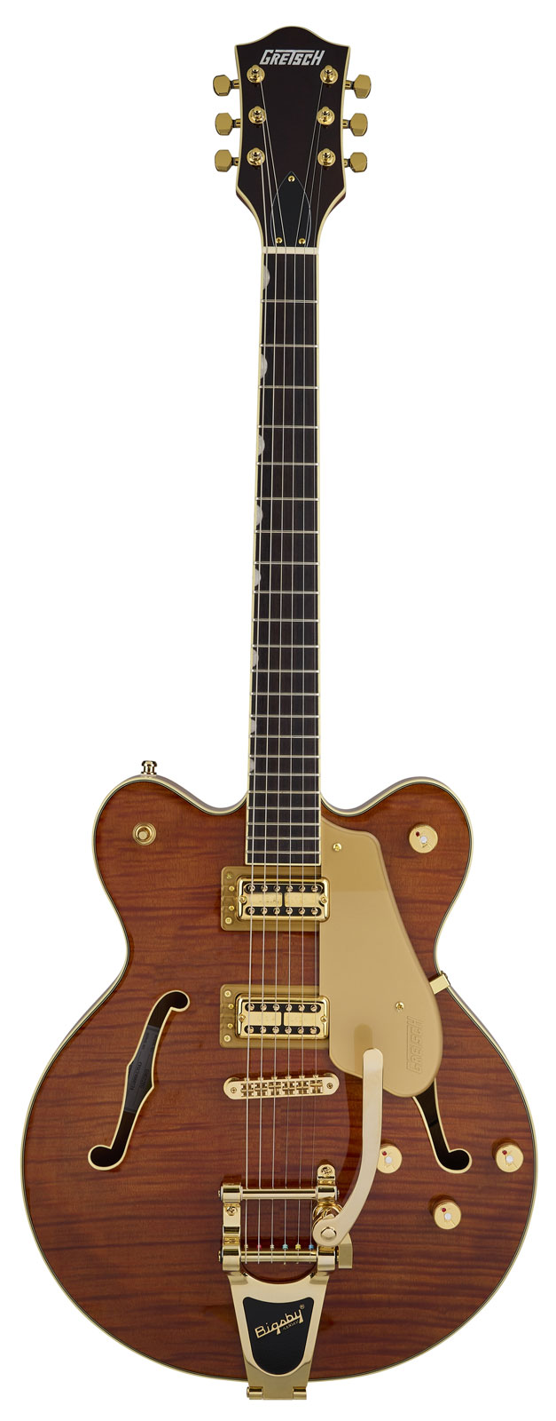 GRETSCH GUITARS Electromatic Ltd Flame Okoume Broadkaster Double-Cut With Bigsby Rw Roundup Orange