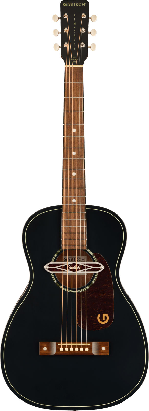 GRETSCH GUITARS Parlor Deltoluxe Signature Jim Dandy WN Black Top