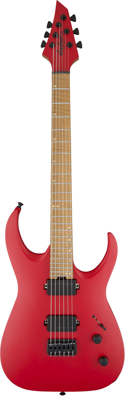 JACKSON GUITARS USA SIGNATURE MISHA MANSOOR JUGGERNAUT HT6, CARAMELIZED FLAME MN, SATIN RED