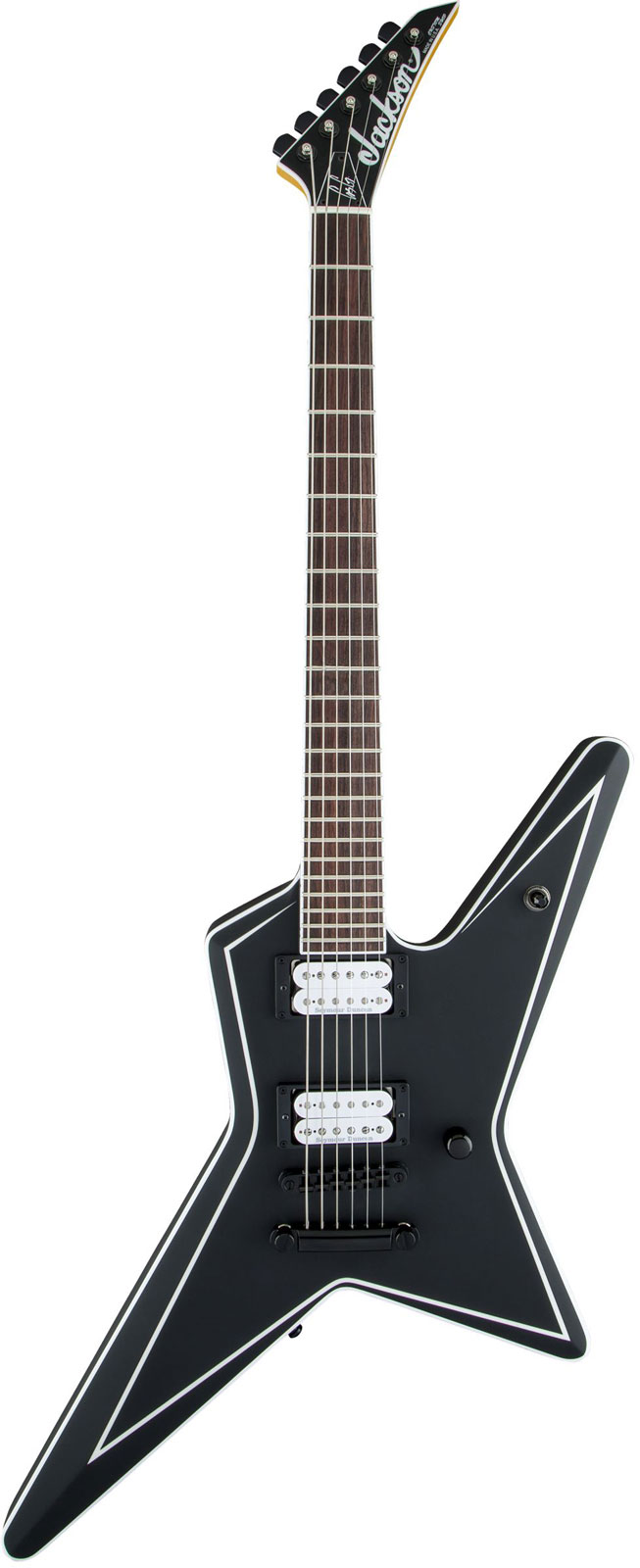 Jackson Guitars Usa Signature Gus G. Star Rw Satin Black With White Pinstripes