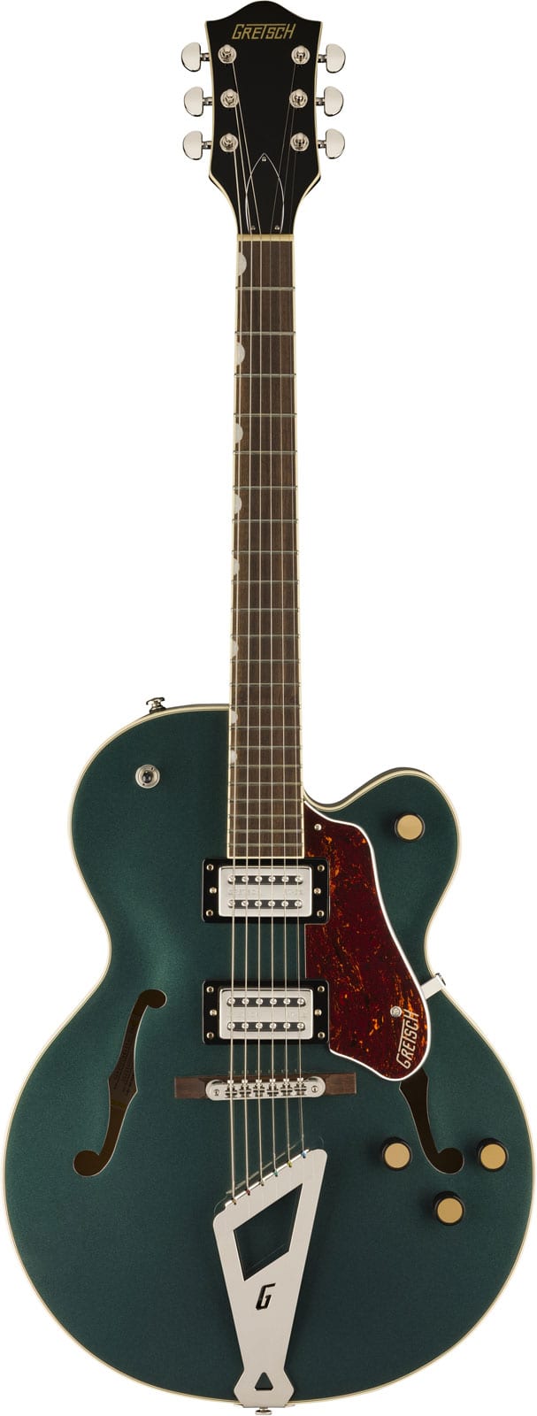GRETSCH GUITARS G2420 STREAMLINER HOLLOW BODY WITH CHROMATIC II LRL BROAD'TRON BT-3S PICKUPS CADILLAC GREEN