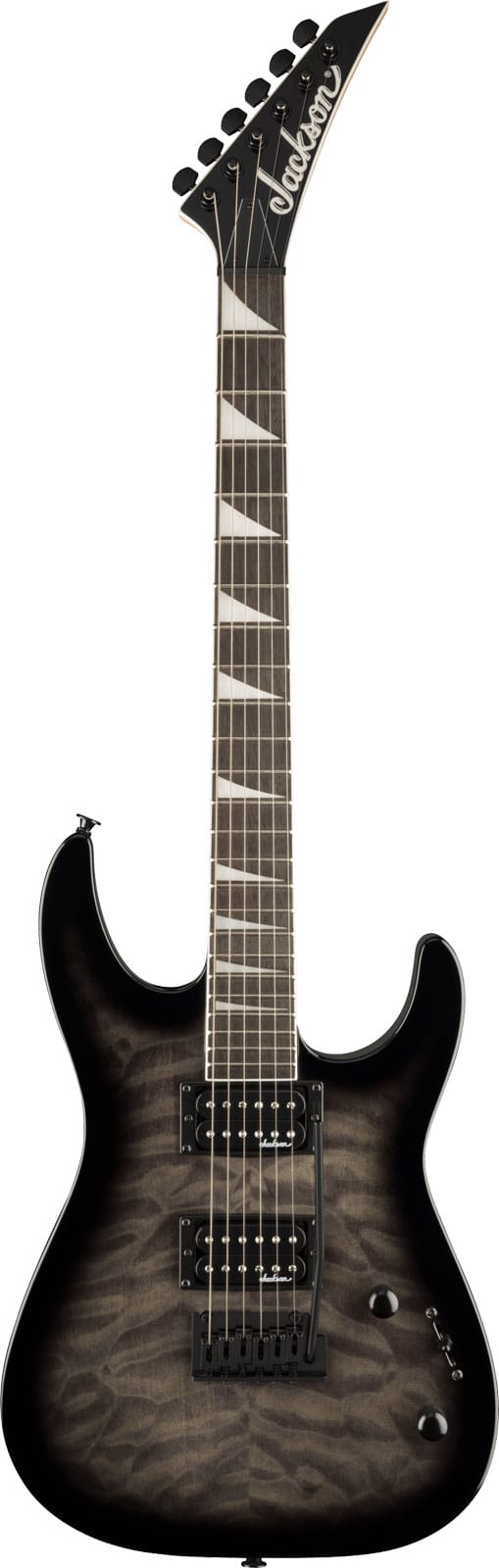 JACKSON GUITARS JS SERIES DINKY JS20 DKQ 2PT, AMARANTH FINGERBOARD, TRANSPARENT BLACK BURST