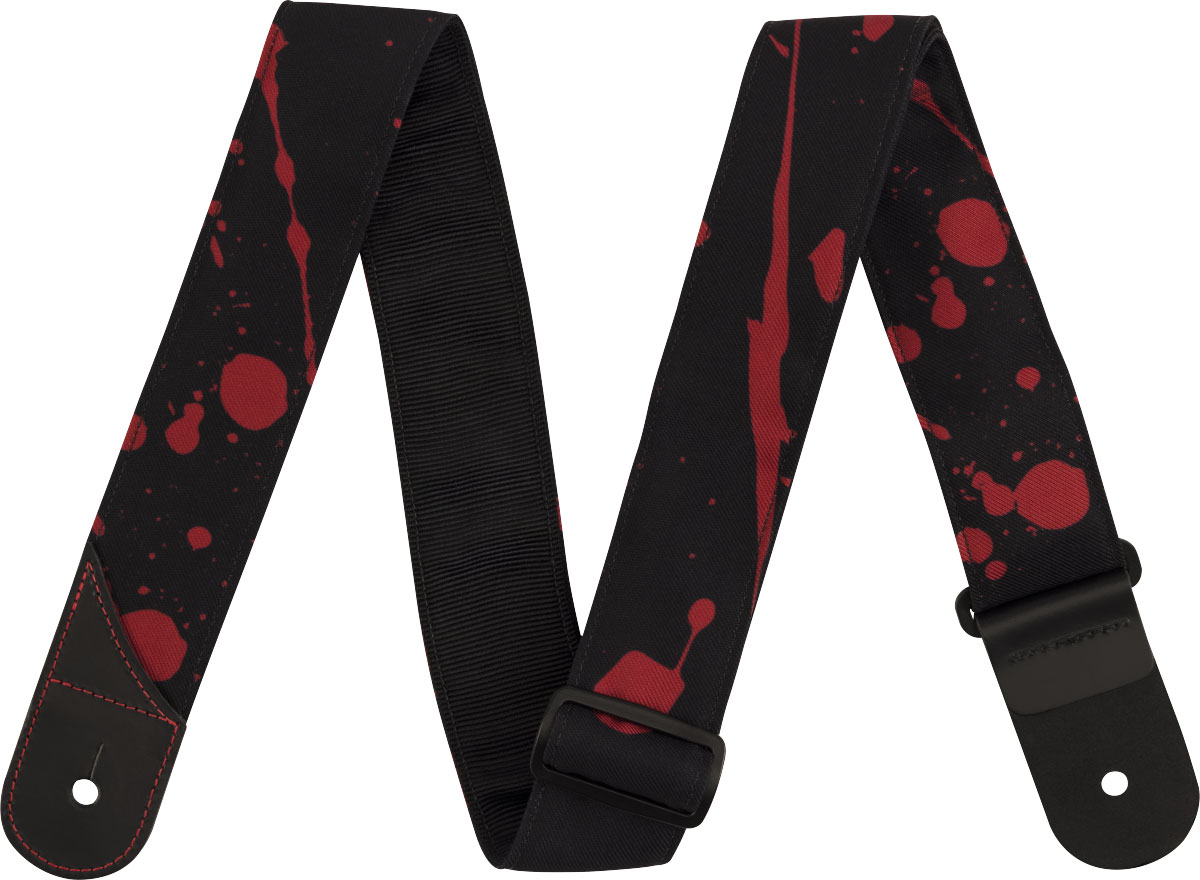 JACKSON GUITARS Sangle Anti-éclaboussures Noire et Rouge 2