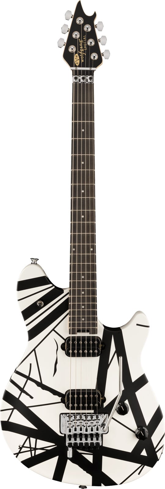 EVH WOLFGANG SPECIAL STRIPED SERIES, EBONY FINGERBOARD, BLACK AND WHITE