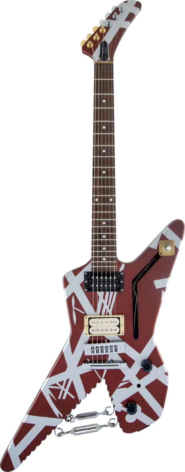 Evh Striped Series Shark, Bur W/ Silver