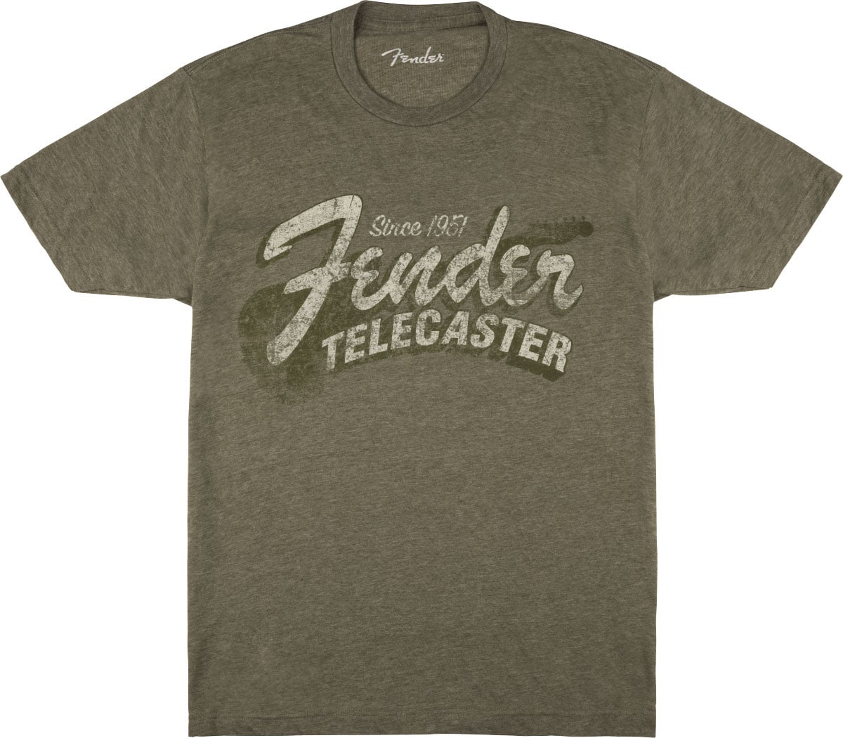 FENDER FENDER SINCE 1951 TELECASTER T-SHIRT, MILITARY HEATHER GREEN, S