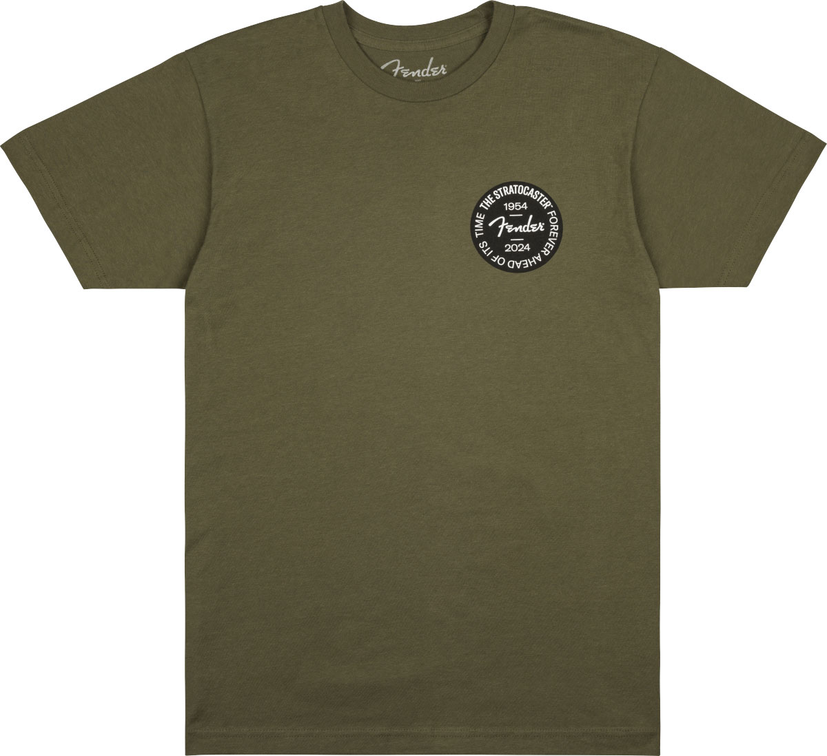 FENDER Stratocaster 70Th Anni Badge Tee, Olive, M